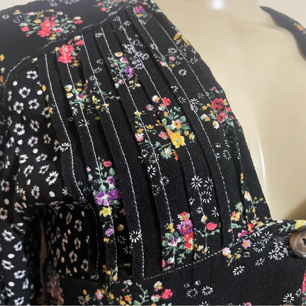 FP Wonderland Floral Black Long Sleeve mini dress XS - Picture 5 of 11